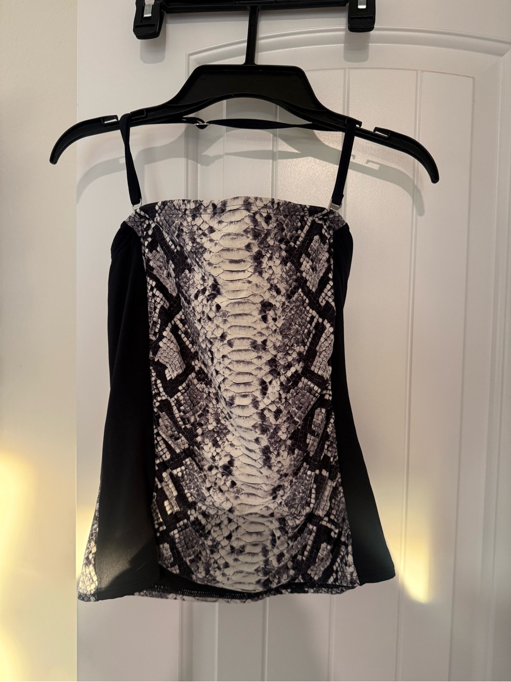 Black and White Snake-Print Camisole